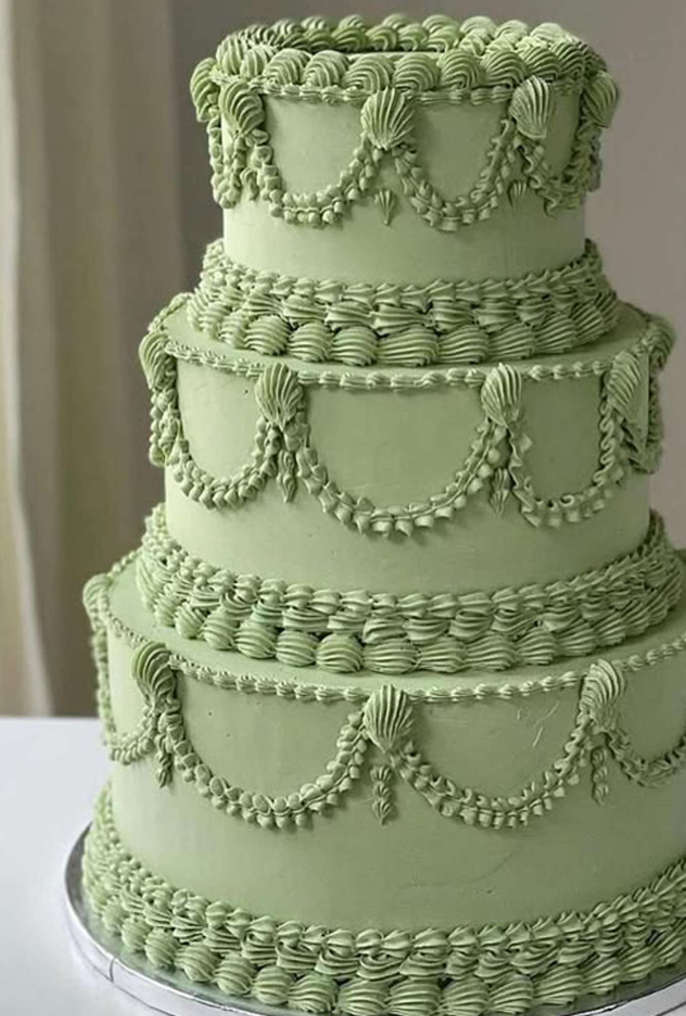 matcha wedding coloured cake