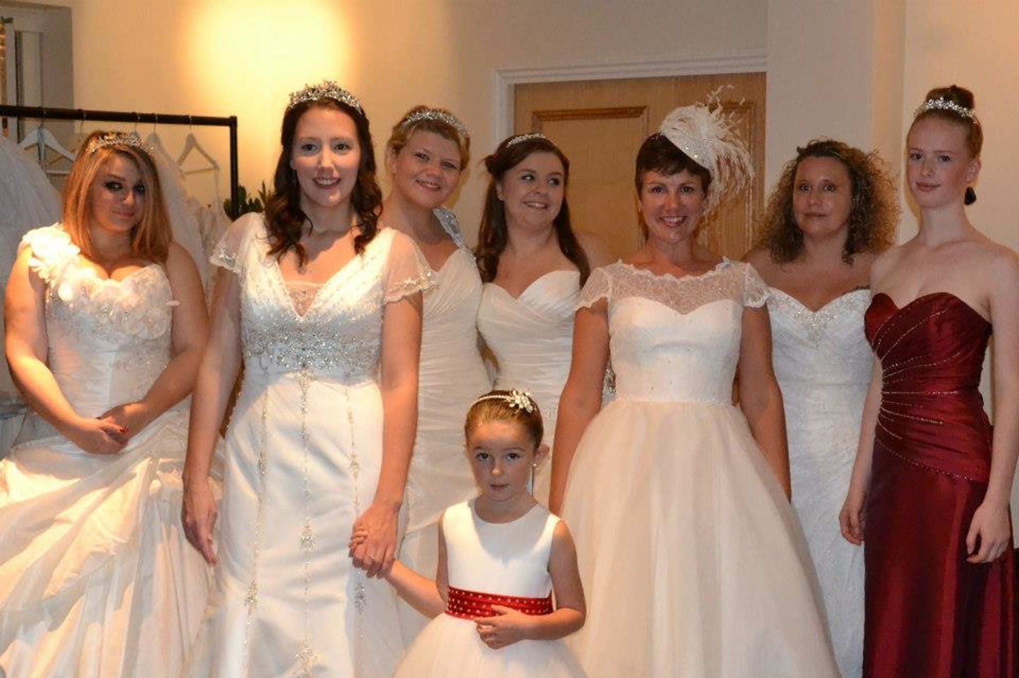 bespoke bridesmaid dresses in clacton Stevie Elegant Square Neckline Slit Chiffon Bridesmaid Dresses, Dusty Blue main image 0