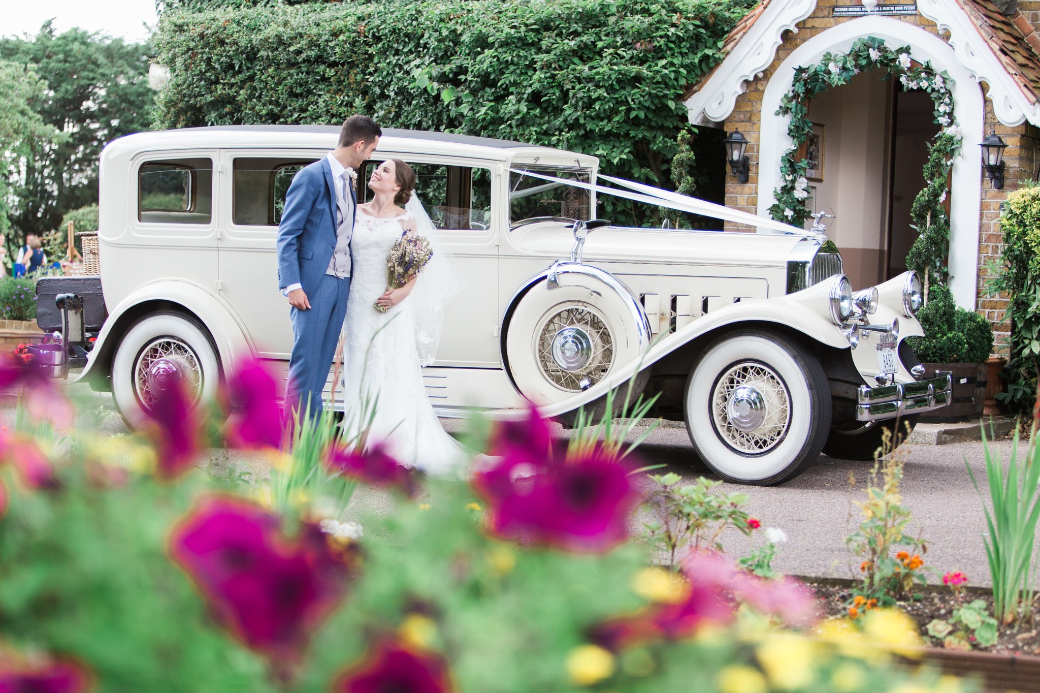 Vintage rolls royce wedding car